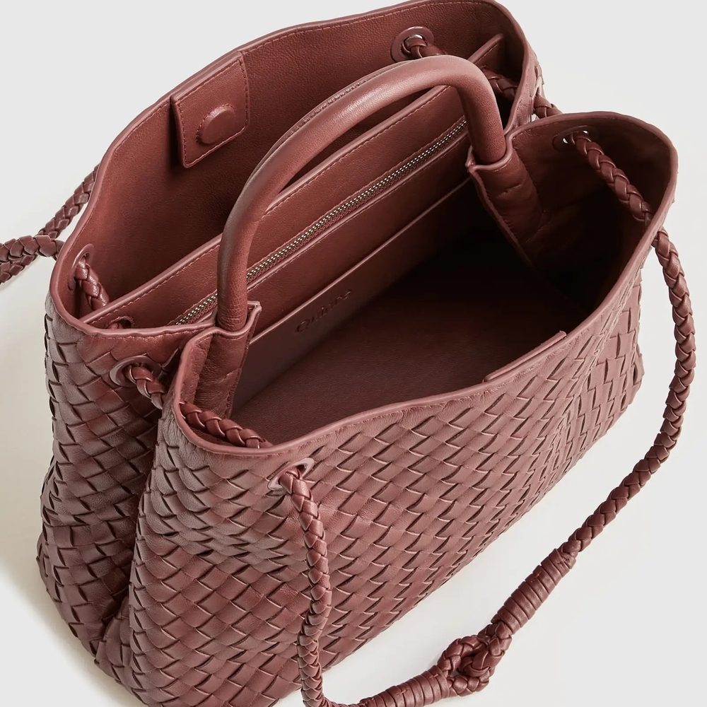 Quince Maroon Woven Tote Bag - Picture 3 of 8